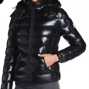 Moncler Bady Black Gloss Full Zip Removeable Hooded Puffer Womens Jacket Sz 2/M